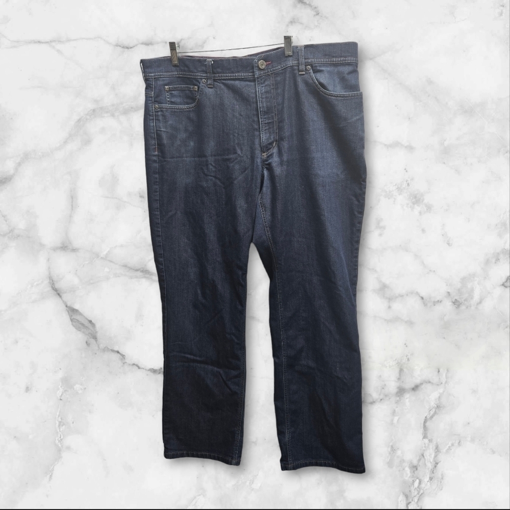 LL Bean Green Fleece Lined Jeans Men's 40X32 Classic‎ Fit Straight Pockets Blue